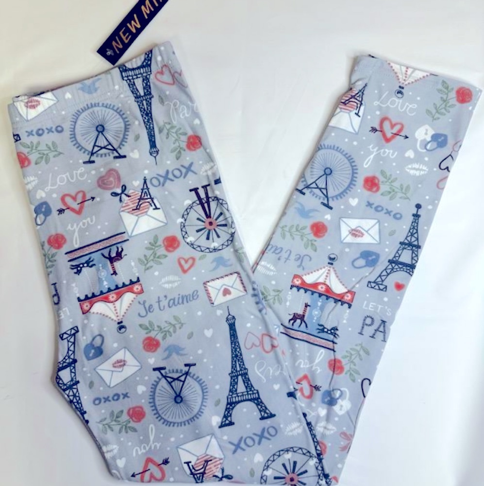 Paris with Love Buttery Soft Boutique Leggings Tall Curvy